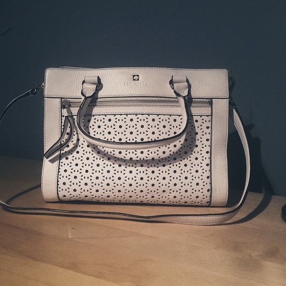 kate spade Handbags - Kate Spade White Lasercut Satchel